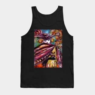 FAUST Mysterious Mask with Tricorn and Owl Tank Top